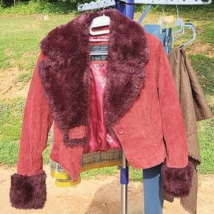 Vintage Steve Madden leather jacket with faux fur